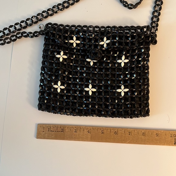 Vintage beaded bag, black and white - Picture 5 of 5